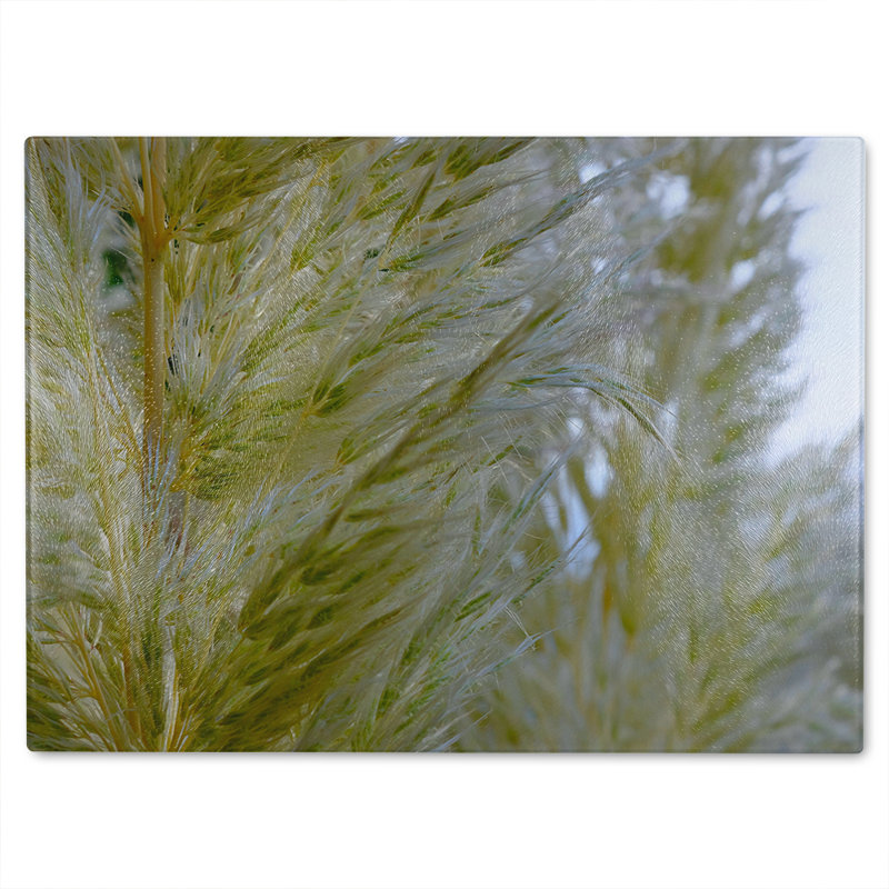 Autumn pampas grass close up Designer Glass Chopping Board