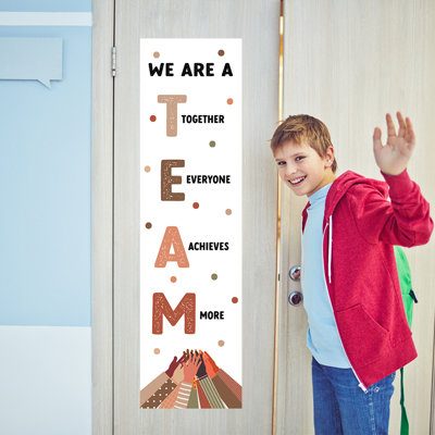 13"X48" Large Team Classroom Banner Poster Sign For Teachers, Wall Decor Diversity Boho Gender Neutral Theme, 2-Pk