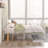 Queen Size Modern White Metal Platform Bed Frame with Headboard and Footboard, 12.6" Under Bed Storage, No Box Spring Needed,-1085165276-1143883195