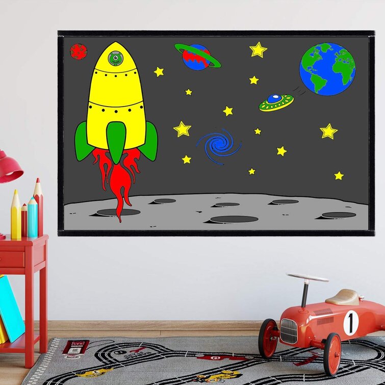 Outer Space Dry Erase Whiteboard Decal Zoomie Kids Size: 32 H x 48 W