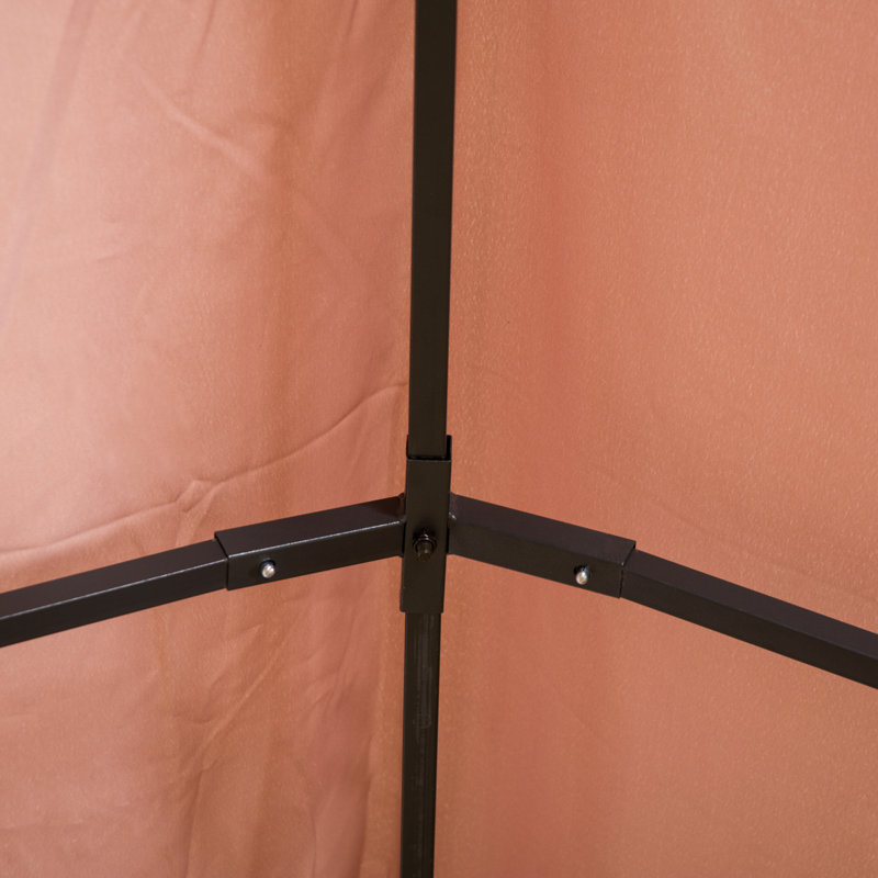 Khaki 10' x 13' Steel Frame Patio Gazebo with Curtains