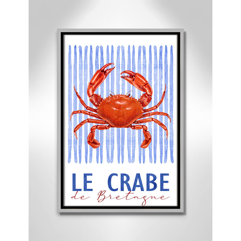 Le Crabe - reproduction carrée par Kimberly Allen, Flottant argenté, 13.5' W x 19.5' H