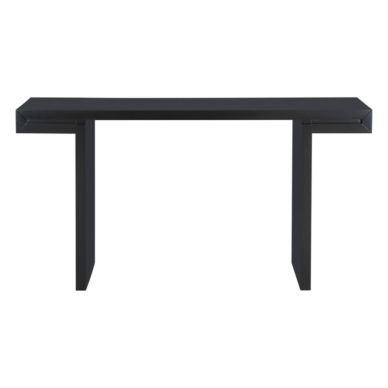 Grande console U-Style de 60 pouces aux lignes géométriques épurées, Noir, Noir, Noir