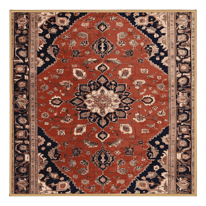Tapis brun lavable à la machine, Carré 7 pi