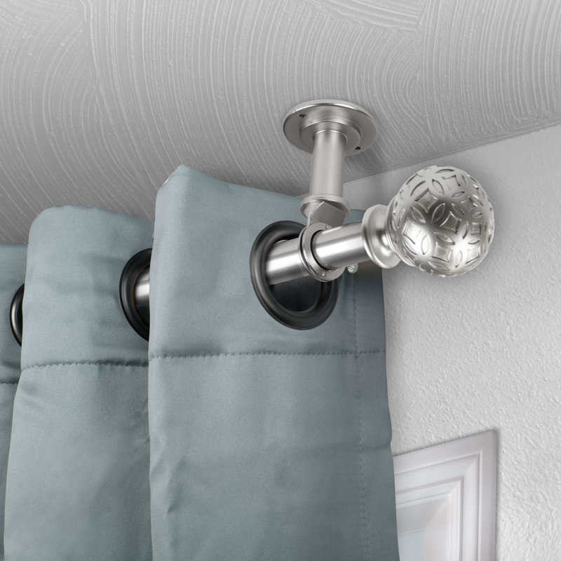 Tringle à rideaux simple réglable 1 po Lebo, 66 - L 120 po, Nickel satiné