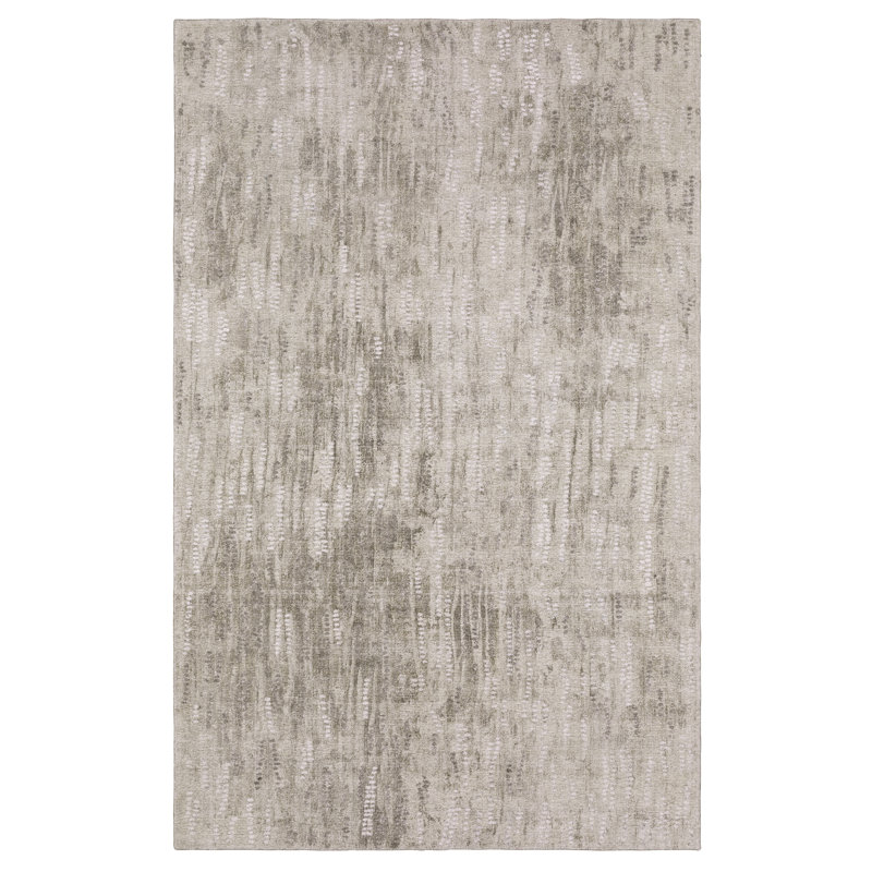 Michalski Textural Distressed Abstract Beige/ Brown Hand-made Area Rug, Rectangle 5'12" x 8'12"