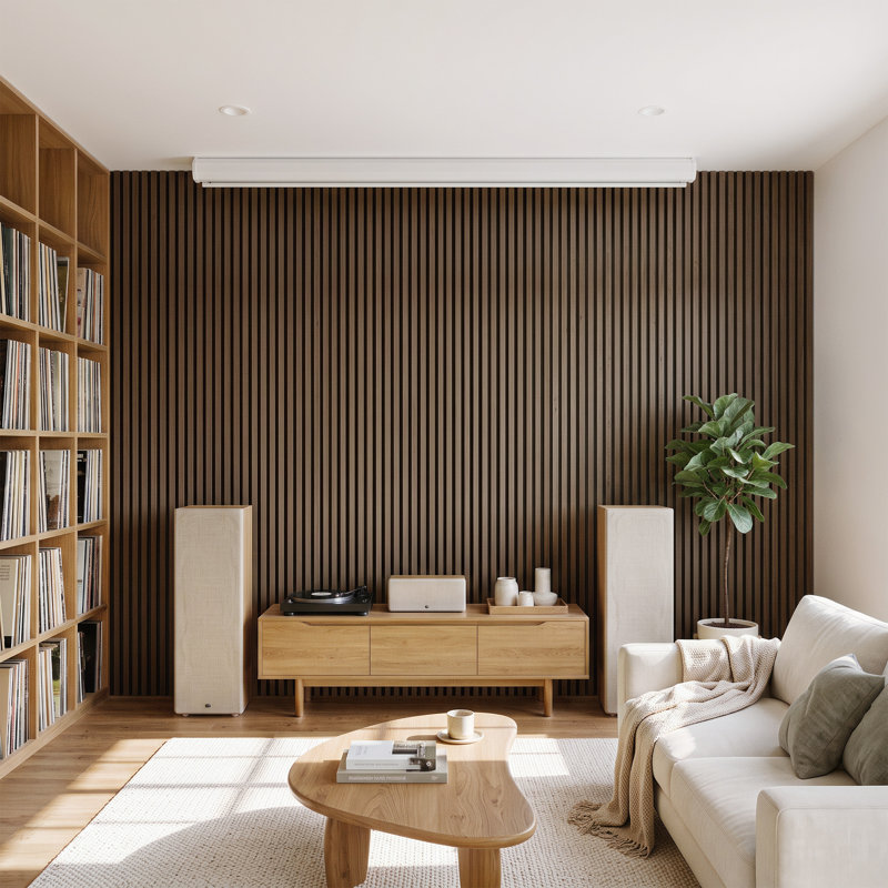 Lot de 2 panneaux muraux acoustiques en bois (120 cm L x 60 cm l), panneaux d'absorption acoustique pour murs et plafonds