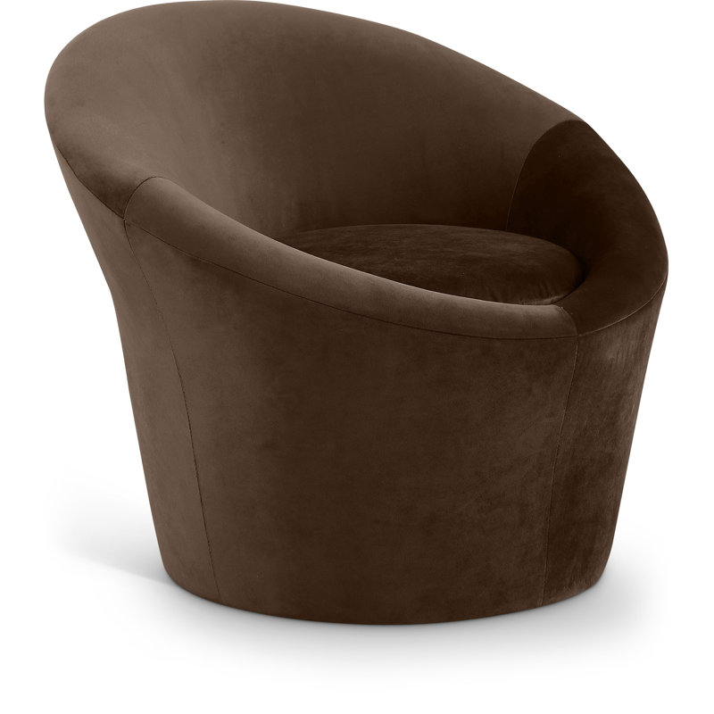 Fauteuil d'appoint en velours Tristan, Velours brun