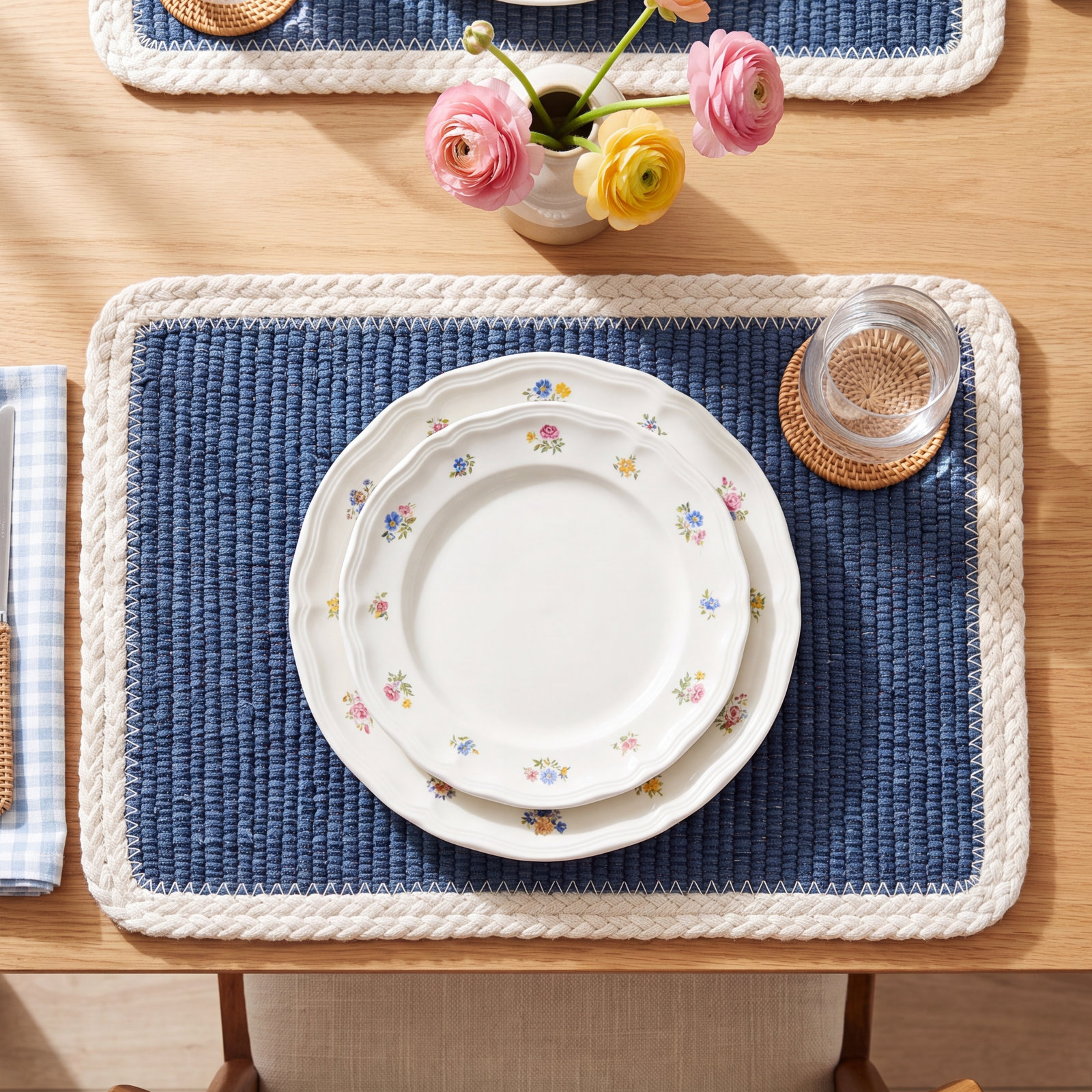 Bordered Placemat, Navy