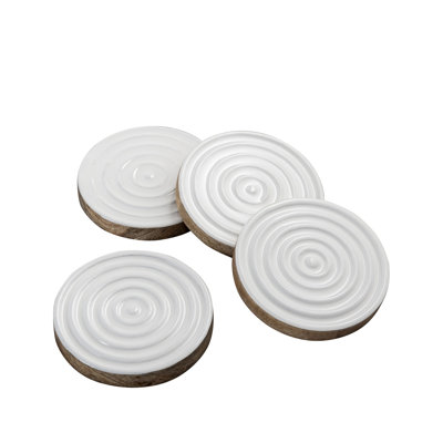 Ensemble de 4 sous-verres ronds en bois de manguier