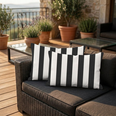 Set of 4 Sunbrella Throw Pillows, 12x18 Inch Rectangle Outdoor Throw Pillows Inserts with Covers