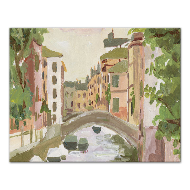 Canal européen sur toile, H 11 po x l 14 po x P 1,25 po