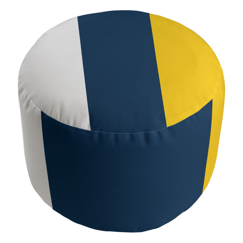 Repose-pieds repose-pieds rond 20,5" new velours, White/Blue/Yellow