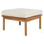 Ensemble de conversation d'extérieur en bois d'acacia et corde avec coussins beiges 3 pièces