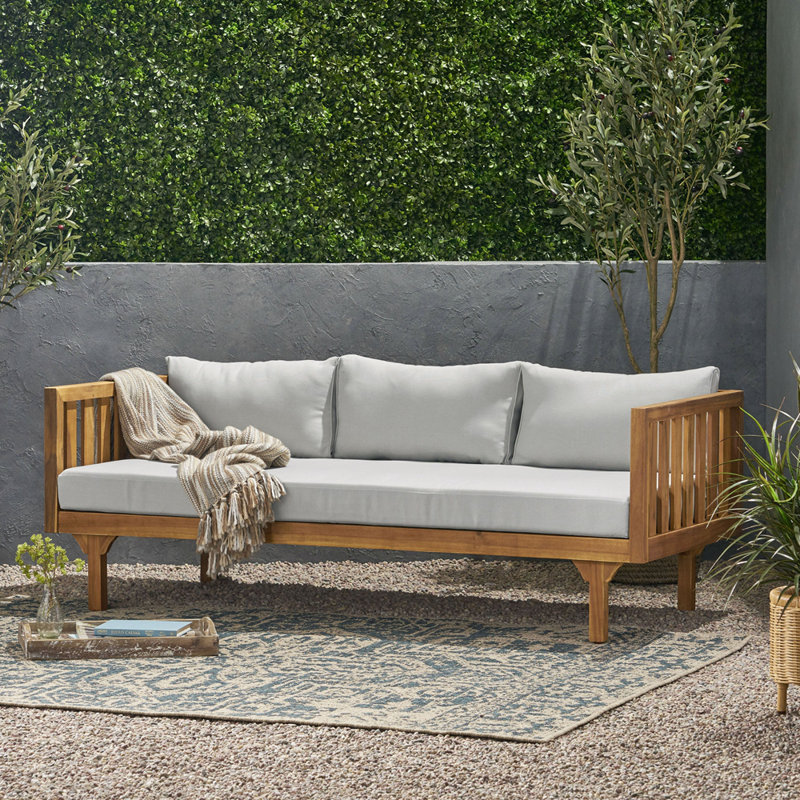 Claremont 3 Seater Daybed, Light Gray, Teak