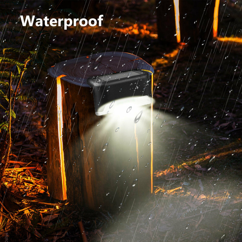 Black Solar Powered LED Deck Rail Light Pack, Set of 4