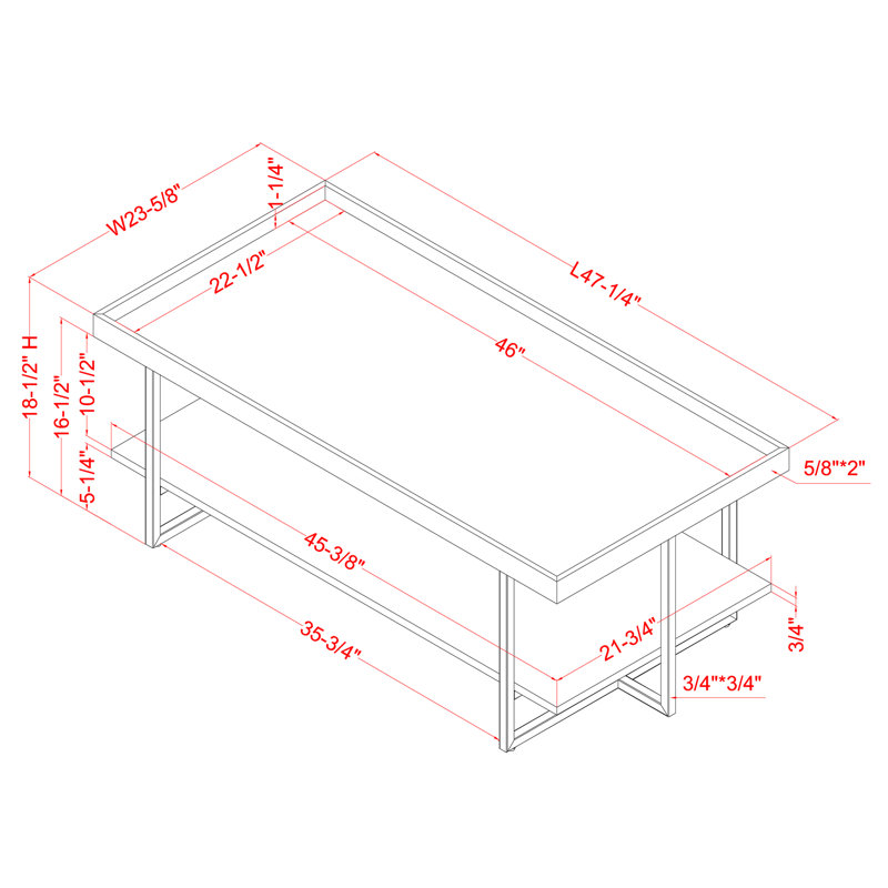 Table basse avec rangement Hanningore