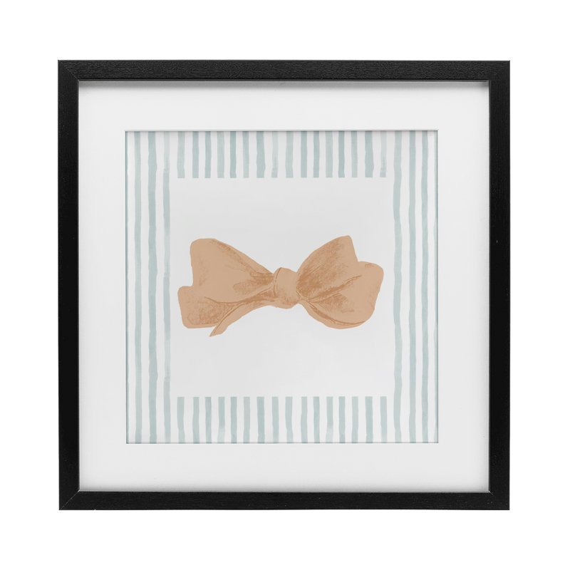 Imprimé encadré pastel à bordure rayée sous verre, design par Patrick Pino, H 13 po x l 13 po, Cadre noir minuit