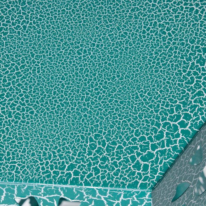Tables d'appoint - 2, style, fer, bleu sarcelle craquelé, ajoute de la beauté à l'espace extérieur, aucune table d'assemblage requise