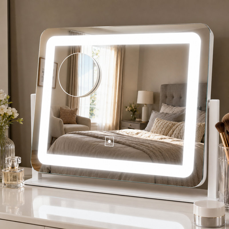 Rectangle LED Mirror, Touch Control, 3 Color Modes