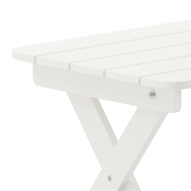 Collis Rectangular Folding Outdoor Side Table , 20'' in. W 20'' in. D, White