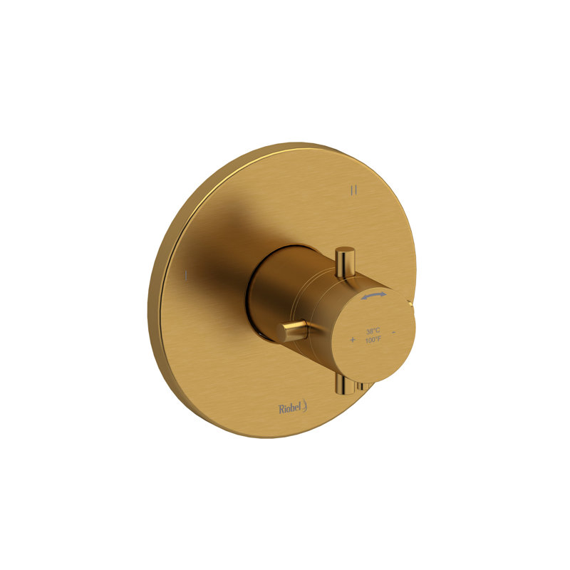 Garniture thermo-équilibrée 1/2 "Riu ™ avec jusqu'à 3 fonctions, Or brossé