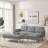 Fabric Right Facing Sectional Sofa Bed-1888762799