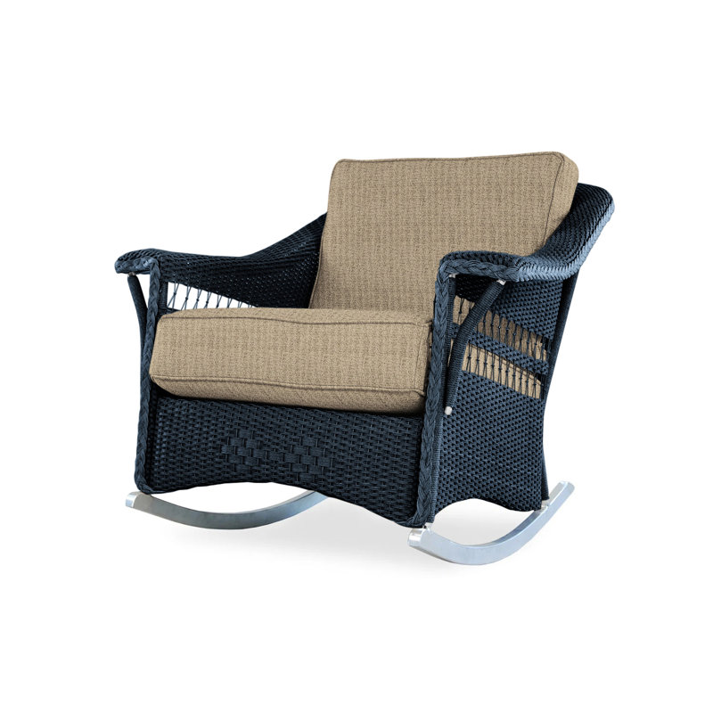 Nantucket Outdoor Rocker Chair, Demo Oatmeal, Ebony