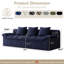 Canapé 3 places sans structure, canapé de sol moderne et confortable surdimensionné avec 3 coussins, revêtement en velours côtelé capitonné et mousse à mémoire de forme, sans assemblage, idéal pour le salon, le bureau ou tout autre espace de vie.-1765843256