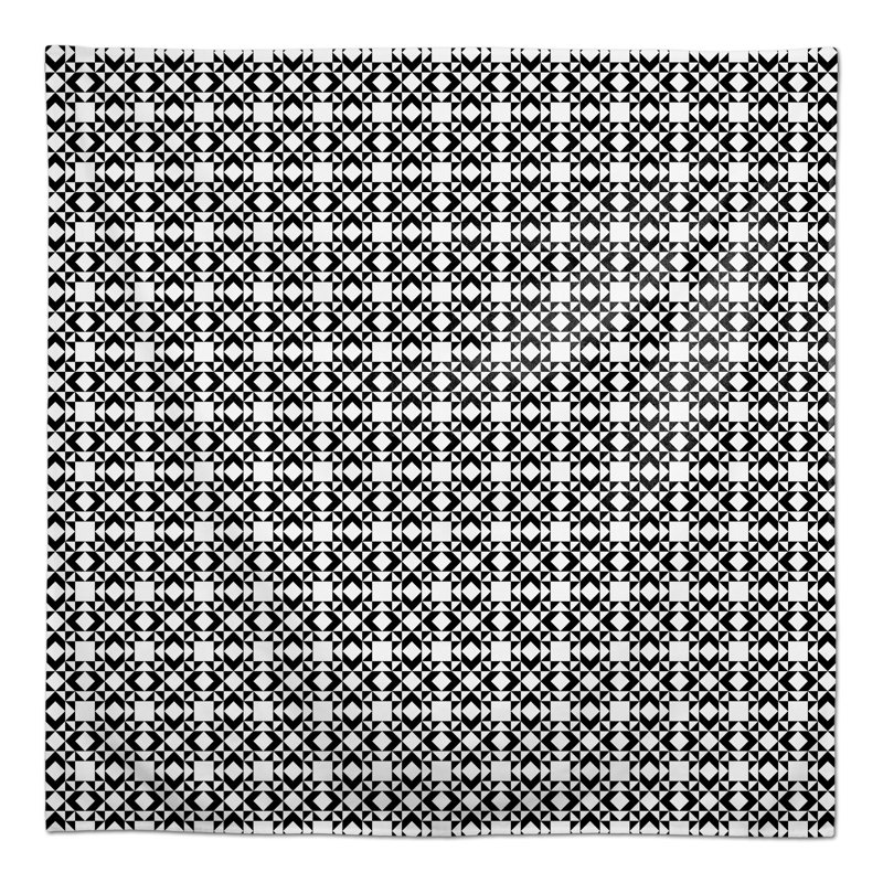 Geometric Square Tablecloth, Black