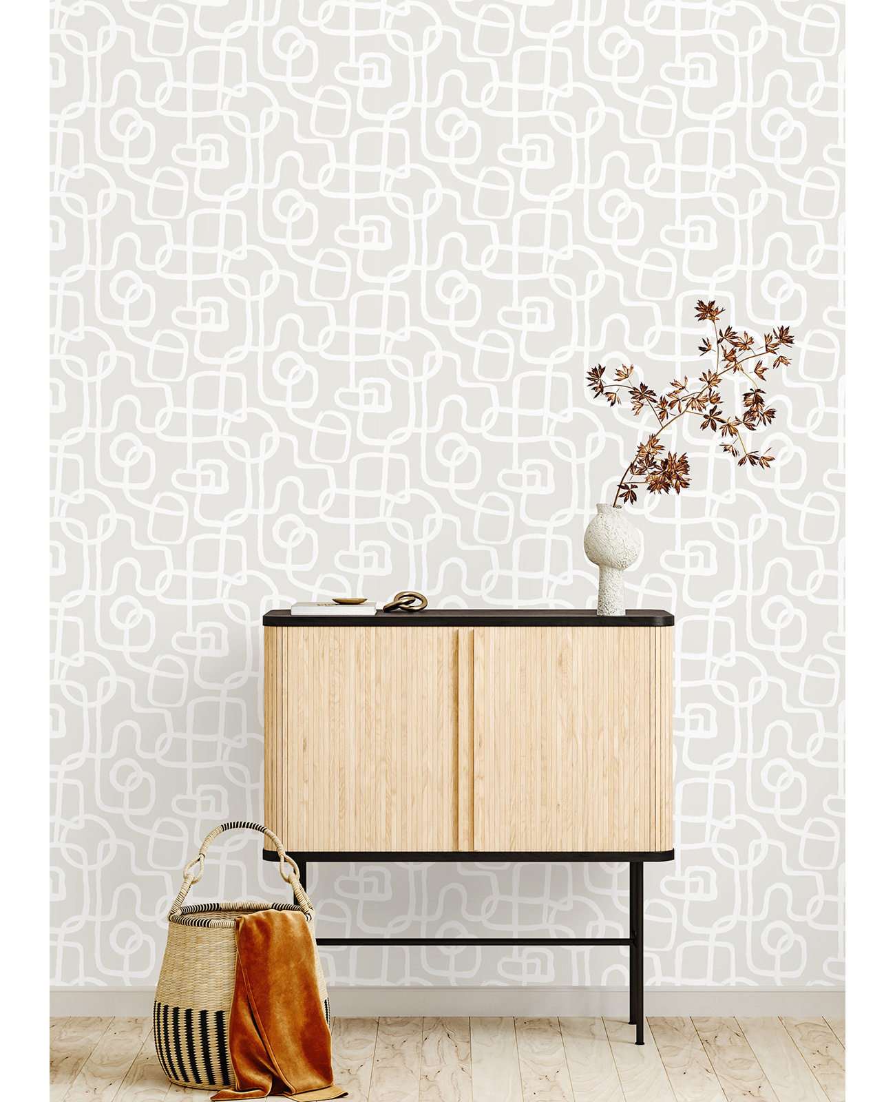 Fernan Modern Peel & Stick Geometric Wallpaper, Neutral