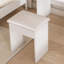 Mini coiffeuse moderne avec miroir éclairé à DEL et rangement dissimulé, tabouret rembourré, bureau de coiffeuse à luminosité réglable, tablettes à l'épreuve de la poussière à plusieurs niveaux