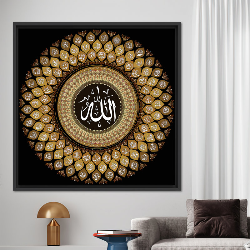 Print on Canvas, 60 cm H x 60 cm W, Framed Print without Mat, Black