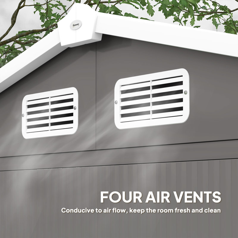 Garden Storage Shed, Light Grey