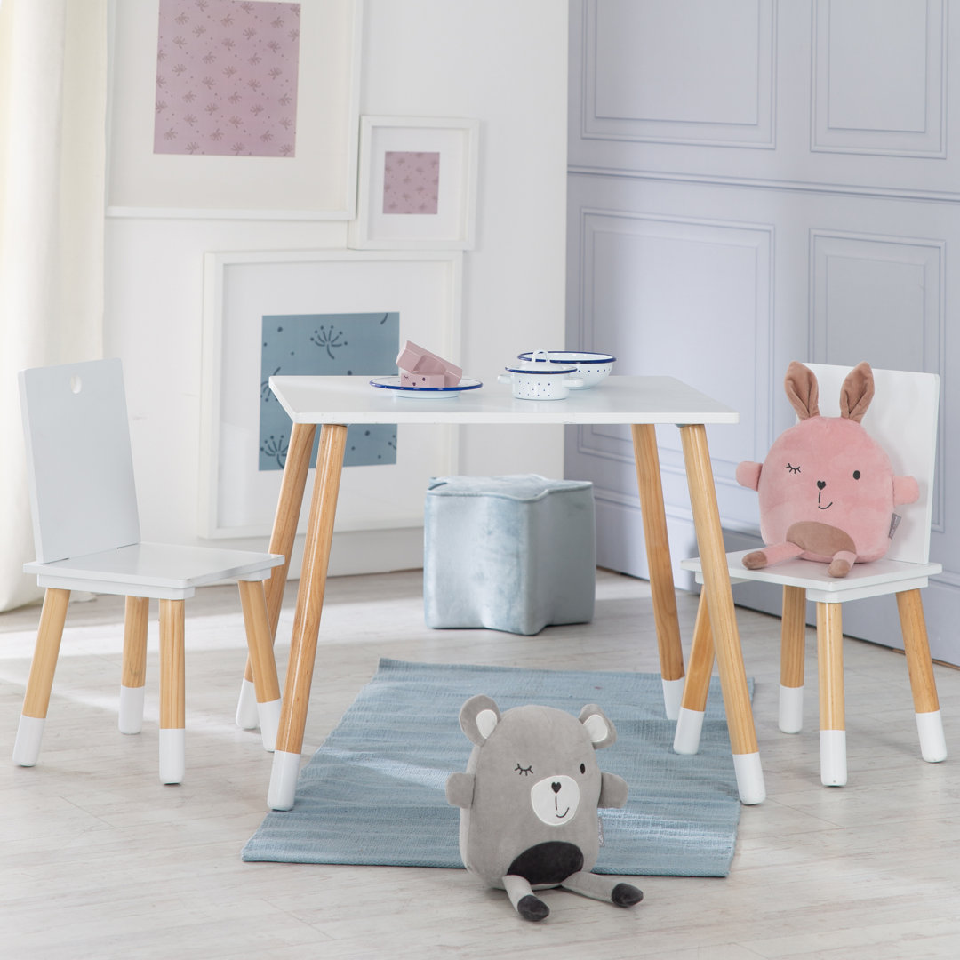 Kids 3 Piece Rectangular Play Or Activity Table and Chair Set