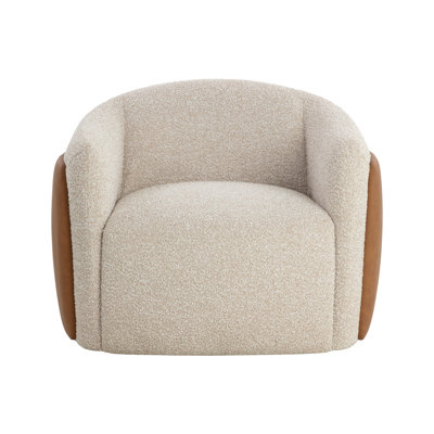 Fauteuil pivotant rembourré - Taupe