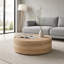 Table basse ronde de 39,37 po avec grain pour le salon, table basse ronde moderne pour le salon, sans assemblage