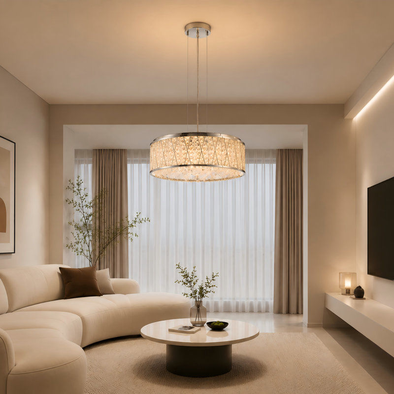 18.9'' Modern Crystal Chandelier With Adjustable Chain