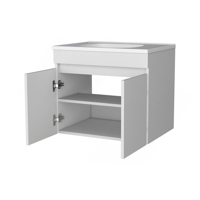 Rainbow City Vanity With 2 Doors, White, White