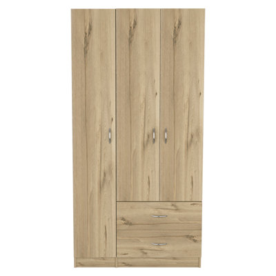  35" Oak Two Drawer Combo Dresser