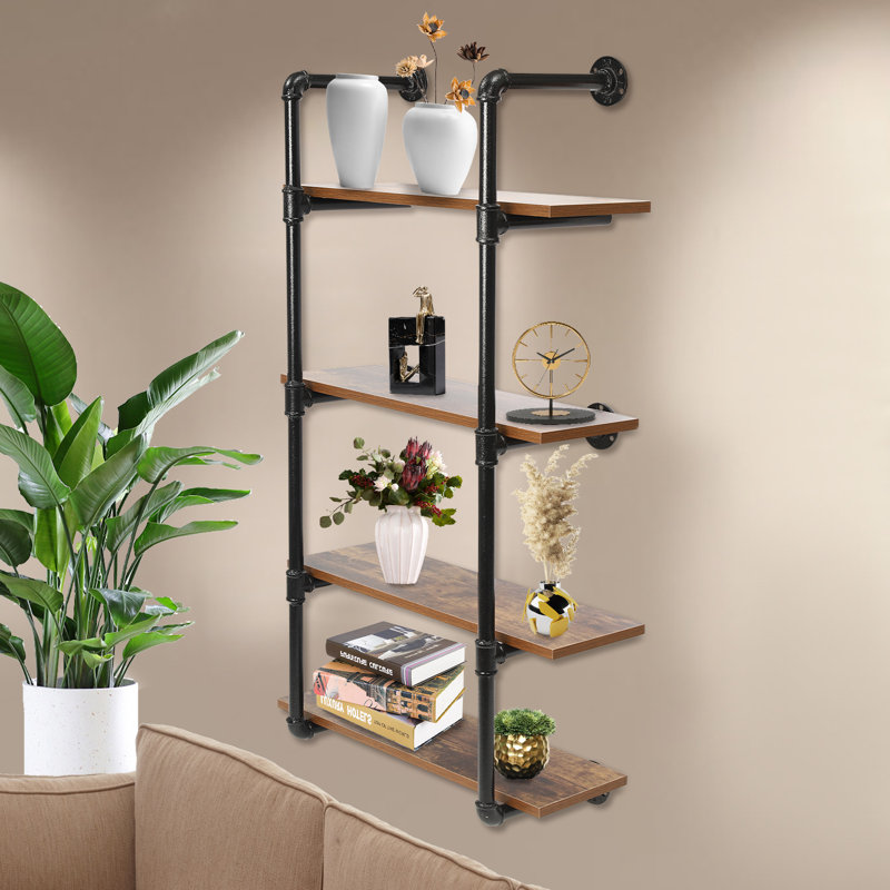 Jacarious 4 Tiered Floating Shelf, 43.2" H x 24" W x 9.8" D