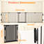 Fire Guard with Gate 300cm Fireplace Safety Gates Foldable Metal Modern Fireguard Fire Screen Spark Guard Wall Mounted Protection Barrier with 5 Elements for Pets living Rooms Indoor