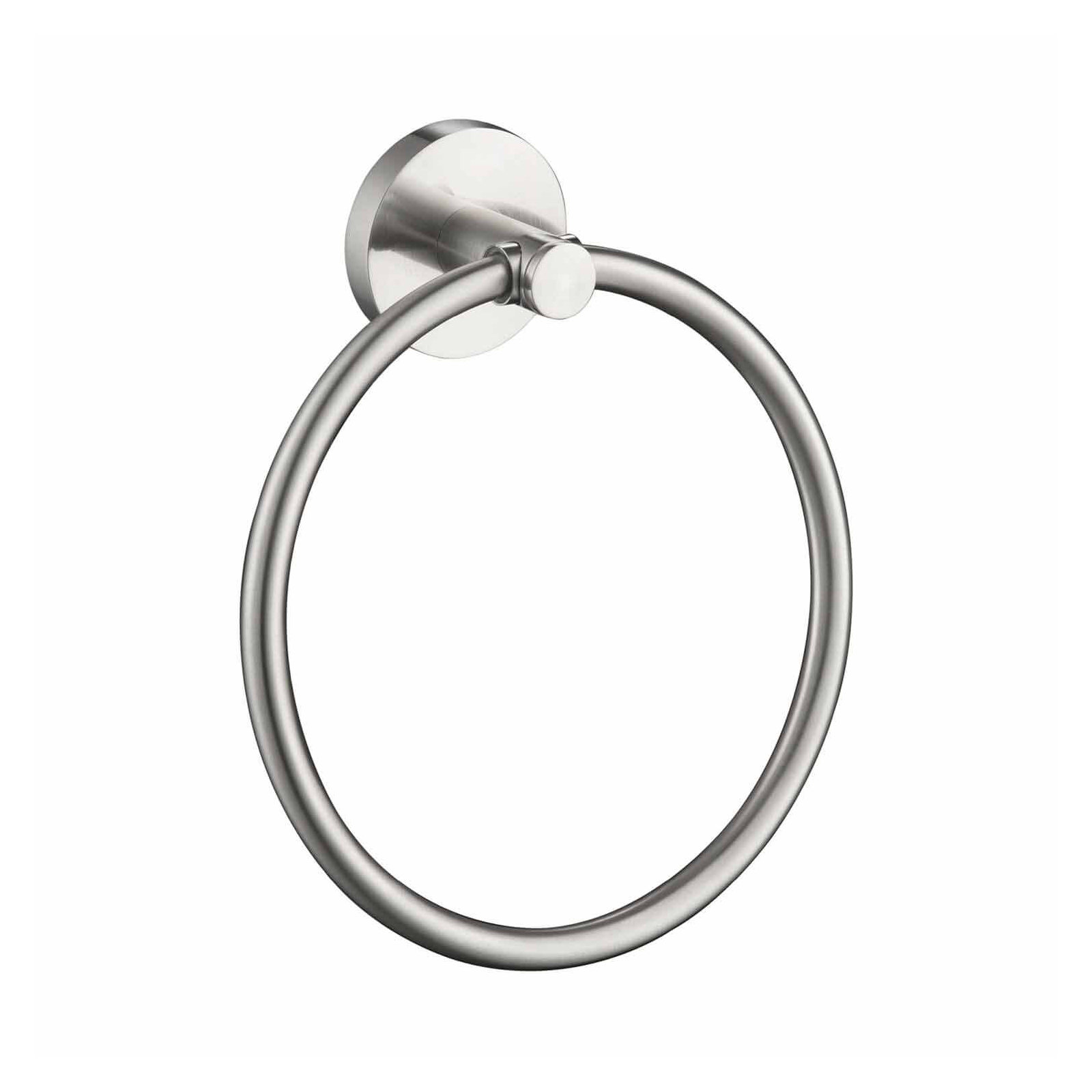 Circular Bathroom Towel Ring, Brushed Nickel