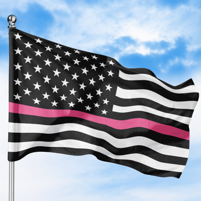 Drapeau de sensibilisation au cancer du sein (30 x 45 cm) - Polyester résistant et inaltérable, double couture, œillets en laiton - Impression HD - Fabriqué aux États-Unis