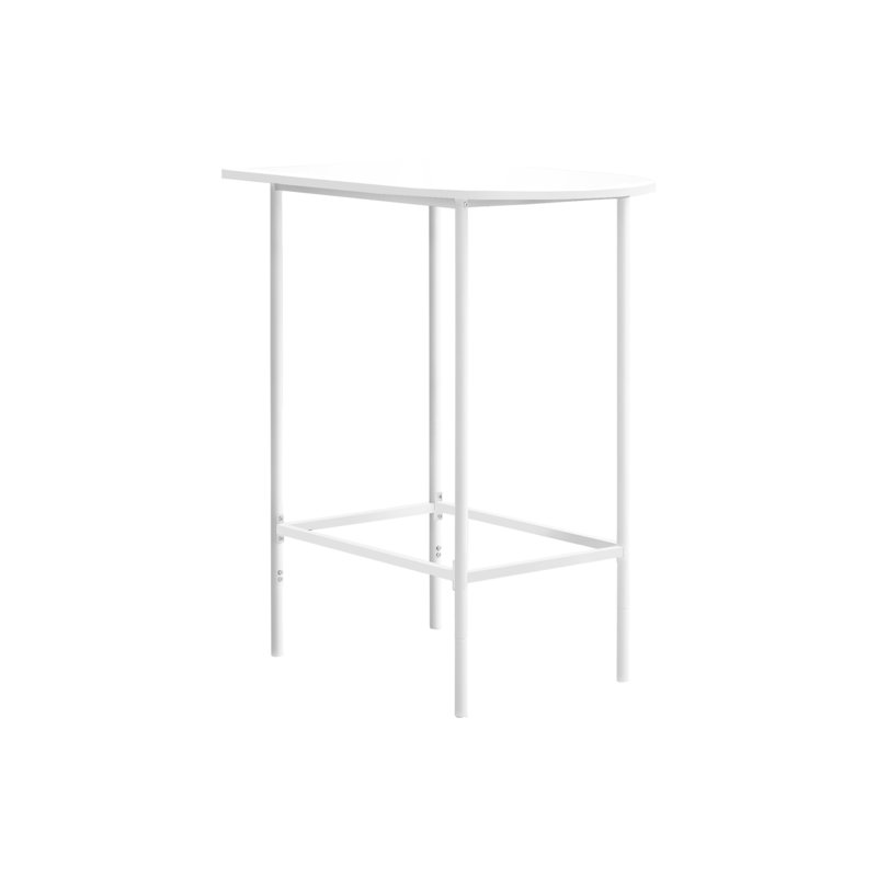 Home Bar, table de bar, hauteur de bar, pub, rectangulaire de 36 po, petit, cuisine, stratifié blanc, métal, contemporain, moderne