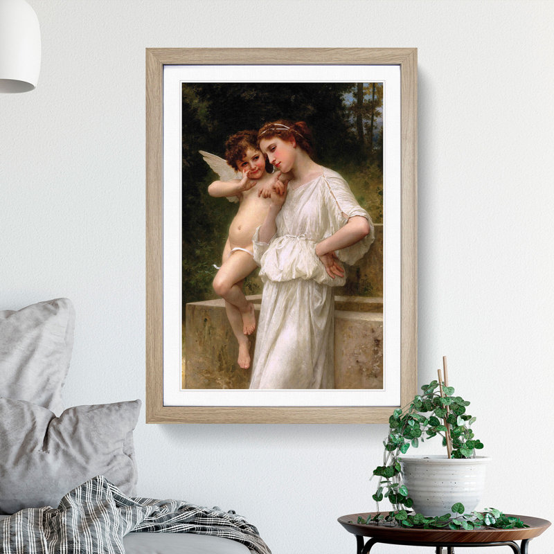 Secrets I Love by William Adolphe Bouguereau - Picture Frame Painting, 36cm H x 27cm W x 2cm D, Oak Framed