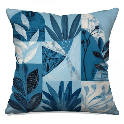 Coussins décoratifs Blue Botanical Collage