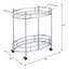 Chariot de service en verre transparent et chrome