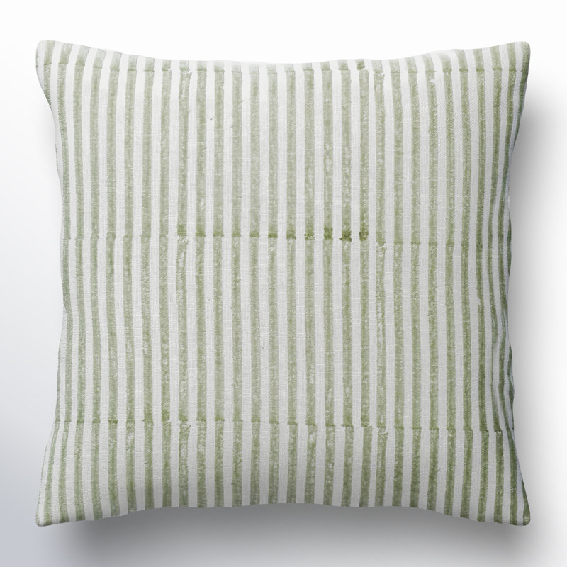Anden Elanie Linen Blend Throw Square Pillow, Green, 22" x 22", Polyester/Polyfill