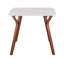 Table de salle à manger en bois de noyer et marbre texturé blanc-125550241